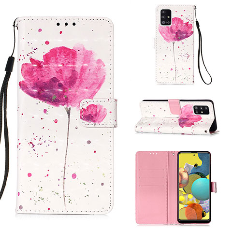 Custodia Portafoglio In Pelle Fantasia Modello Cover con Supporto Y03B per Samsung Galaxy M40S Rosa