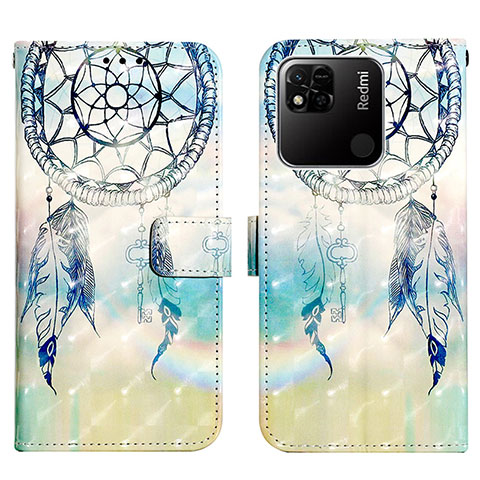 Custodia Portafoglio In Pelle Fantasia Modello Cover con Supporto Y03B per Xiaomi POCO C3 Ciano