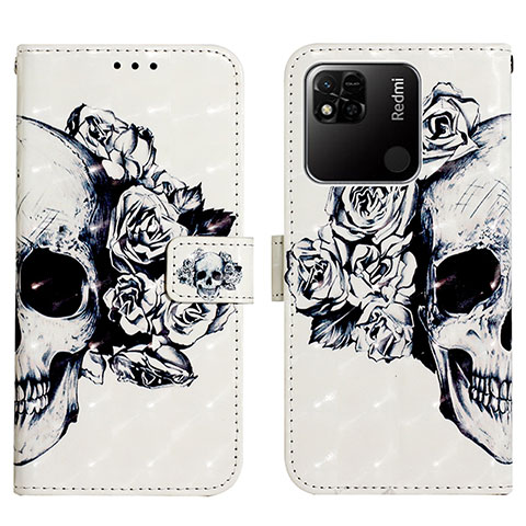 Custodia Portafoglio In Pelle Fantasia Modello Cover con Supporto Y03B per Xiaomi Redmi 9 Activ Nero