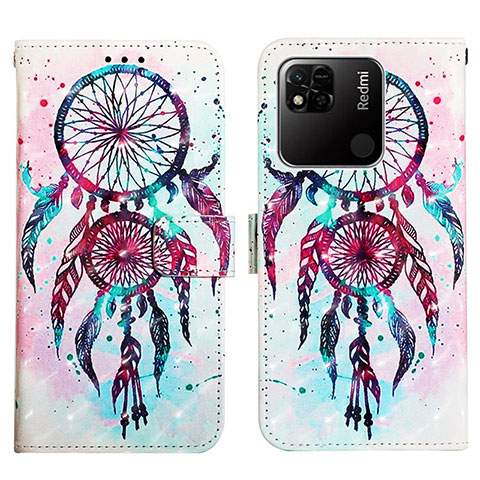 Custodia Portafoglio In Pelle Fantasia Modello Cover con Supporto Y03B per Xiaomi Redmi 9C NFC Azzurro