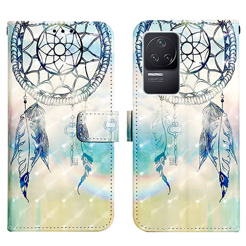 Custodia Portafoglio In Pelle Fantasia Modello Cover con Supporto Y03B per Xiaomi Redmi K50 5G Azzurro