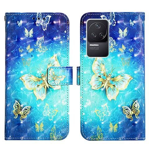 Custodia Portafoglio In Pelle Fantasia Modello Cover con Supporto Y03B per Xiaomi Redmi K50 5G Cielo Blu