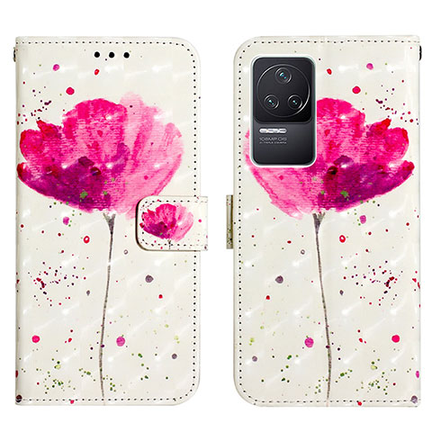 Custodia Portafoglio In Pelle Fantasia Modello Cover con Supporto Y03B per Xiaomi Redmi K50 Pro 5G Rosa