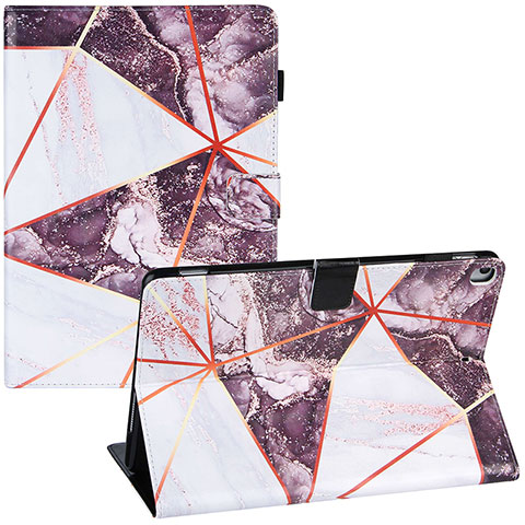 Custodia Portafoglio In Pelle Fantasia Modello Cover con Supporto Y04B per Apple iPad 10.2 (2019) Lavanda