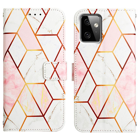 Custodia Portafoglio In Pelle Fantasia Modello Cover con Supporto Y04B per Motorola Moto G Power 5G (2023) Bianco