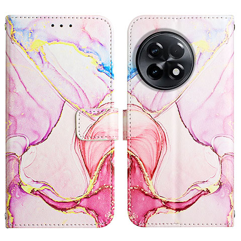 Custodia Portafoglio In Pelle Fantasia Modello Cover con Supporto Y04B per OnePlus Ace 2 Pro 5G Rosa