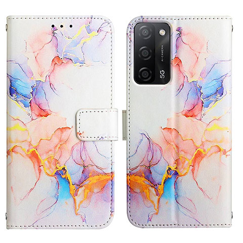 Custodia Portafoglio In Pelle Fantasia Modello Cover con Supporto Y04B per Oppo A53s 5G Blu