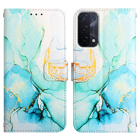 Custodia Portafoglio In Pelle Fantasia Modello Cover con Supporto Y04B per Oppo A93 5G Verde