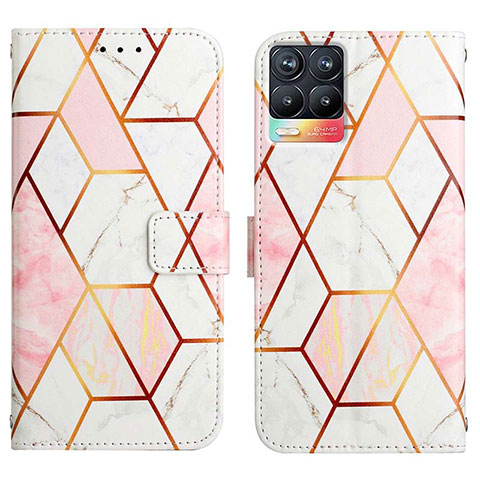 Custodia Portafoglio In Pelle Fantasia Modello Cover con Supporto Y04B per Realme 8 4G Bianco