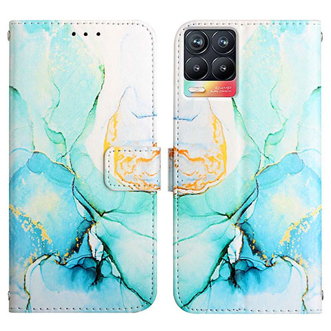 Custodia Portafoglio In Pelle Fantasia Modello Cover con Supporto Y04B per Realme 8 4G Verde