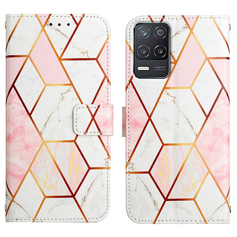 Custodia Portafoglio In Pelle Fantasia Modello Cover con Supporto Y04B per Realme 8 5G Bianco