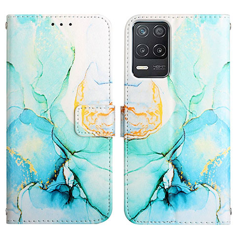 Custodia Portafoglio In Pelle Fantasia Modello Cover con Supporto Y04B per Realme 9 5G India Verde