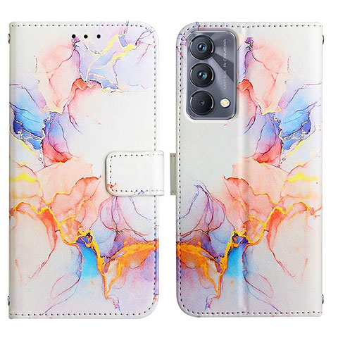 Custodia Portafoglio In Pelle Fantasia Modello Cover con Supporto Y04B per Realme GT Master 5G Blu