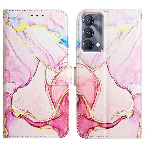 Custodia Portafoglio In Pelle Fantasia Modello Cover con Supporto Y04B per Realme GT Master 5G Rosa