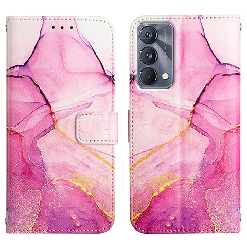 Custodia Portafoglio In Pelle Fantasia Modello Cover con Supporto Y04B per Realme GT Master 5G Rosa Caldo