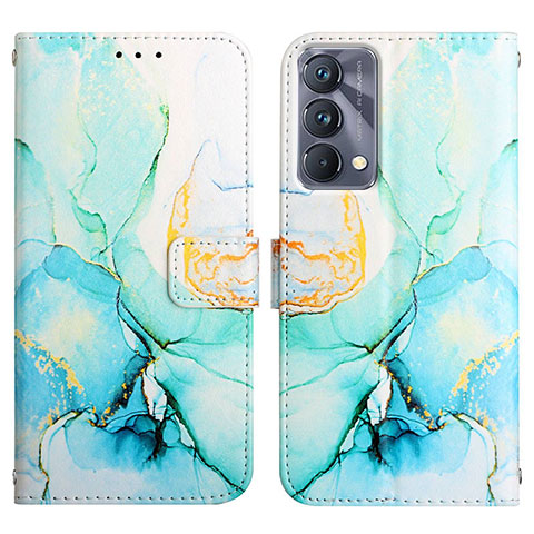 Custodia Portafoglio In Pelle Fantasia Modello Cover con Supporto Y04B per Realme GT Master 5G Verde