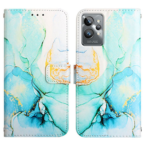 Custodia Portafoglio In Pelle Fantasia Modello Cover con Supporto Y04B per Realme GT2 Pro 5G Verde