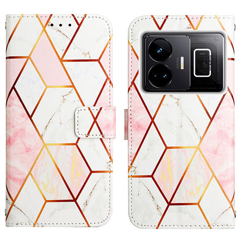 Custodia Portafoglio In Pelle Fantasia Modello Cover con Supporto Y04B per Realme GT3 5G Bianco