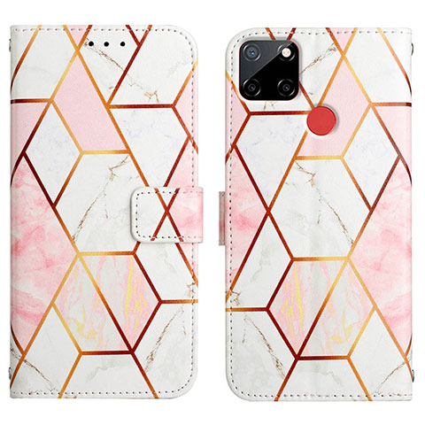 Custodia Portafoglio In Pelle Fantasia Modello Cover con Supporto Y04B per Realme Narzo 20 Bianco