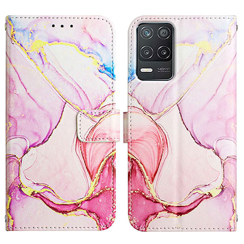 Custodia Portafoglio In Pelle Fantasia Modello Cover con Supporto Y04B per Realme Narzo 30 5G Rosa