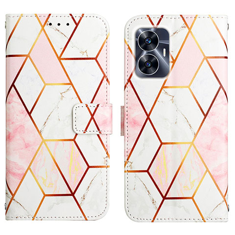 Custodia Portafoglio In Pelle Fantasia Modello Cover con Supporto Y04B per Realme Narzo N55 Bianco