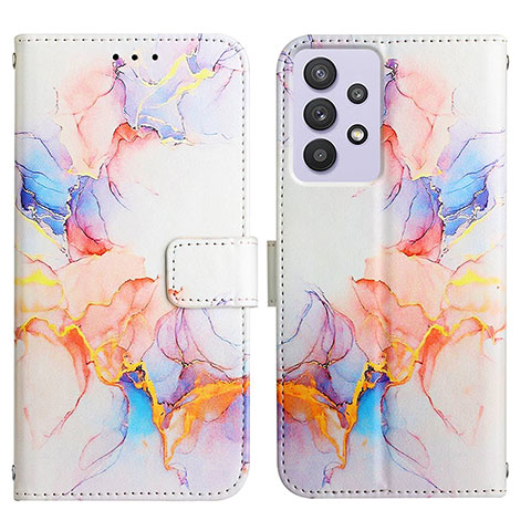 Custodia Portafoglio In Pelle Fantasia Modello Cover con Supporto Y04B per Samsung Galaxy A72 4G Blu