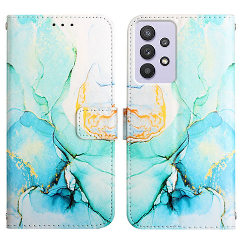 Custodia Portafoglio In Pelle Fantasia Modello Cover con Supporto Y04B per Samsung Galaxy A72 5G Verde