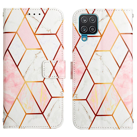 Custodia Portafoglio In Pelle Fantasia Modello Cover con Supporto Y04B per Samsung Galaxy M12 Bianco