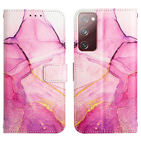 Custodia Portafoglio In Pelle Fantasia Modello Cover con Supporto Y04B per Samsung Galaxy S20 FE (2022) 5G Rosa Caldo