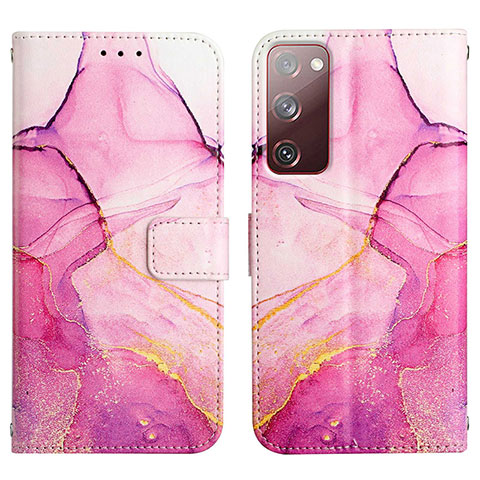 Custodia Portafoglio In Pelle Fantasia Modello Cover con Supporto Y04B per Samsung Galaxy S20 FE 5G Rosa Caldo