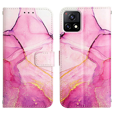 Custodia Portafoglio In Pelle Fantasia Modello Cover con Supporto Y04B per Vivo iQOO U3x 5G Rosa Caldo