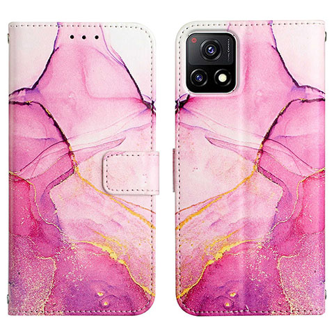 Custodia Portafoglio In Pelle Fantasia Modello Cover con Supporto Y04B per Vivo Y52s 5G Rosa Caldo