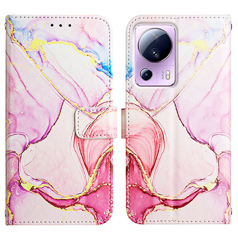 Custodia Portafoglio In Pelle Fantasia Modello Cover con Supporto Y04B per Xiaomi Civi 2 5G Rosa