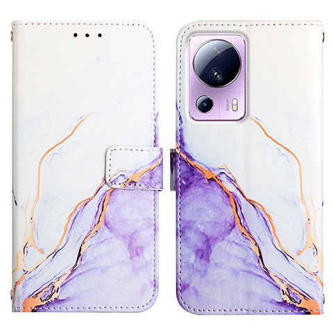 Custodia Portafoglio In Pelle Fantasia Modello Cover con Supporto Y04B per Xiaomi Mi 13 Lite 5G Viola