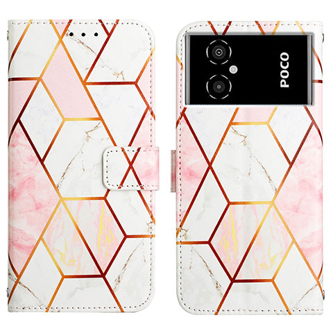 Custodia Portafoglio In Pelle Fantasia Modello Cover con Supporto Y04B per Xiaomi Poco M4 5G Bianco