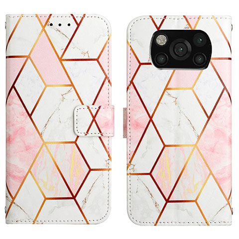 Custodia Portafoglio In Pelle Fantasia Modello Cover con Supporto Y04B per Xiaomi Poco X3 Bianco