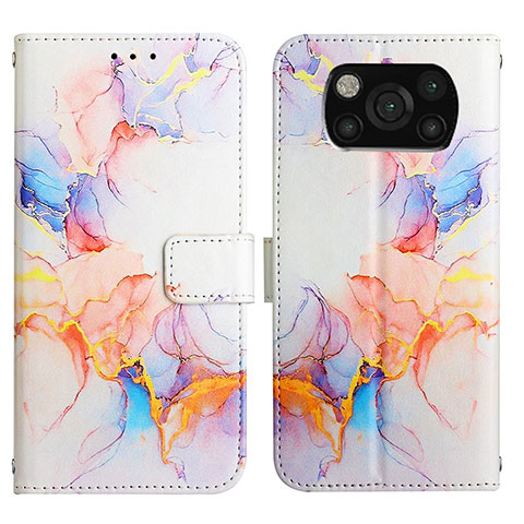 Custodia Portafoglio In Pelle Fantasia Modello Cover con Supporto Y04B per Xiaomi Poco X3 NFC Blu