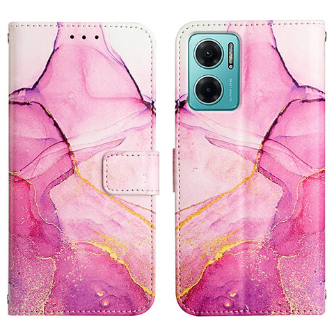 Custodia Portafoglio In Pelle Fantasia Modello Cover con Supporto Y04B per Xiaomi Redmi 10 5G Rosa Caldo