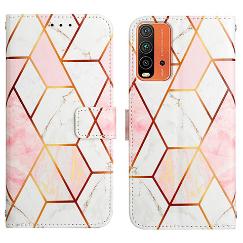 Custodia Portafoglio In Pelle Fantasia Modello Cover con Supporto Y04B per Xiaomi Redmi 9 Power Bianco