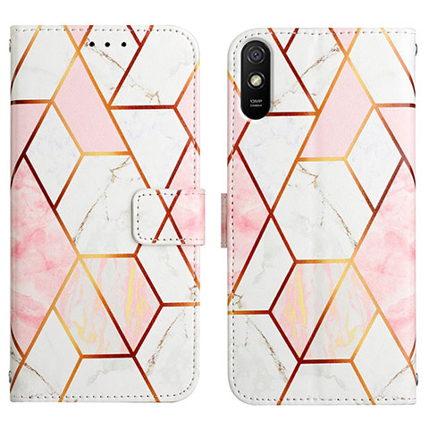 Custodia Portafoglio In Pelle Fantasia Modello Cover con Supporto Y04B per Xiaomi Redmi 9A Bianco