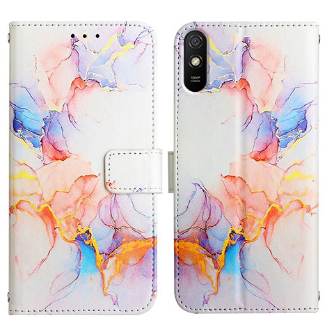 Custodia Portafoglio In Pelle Fantasia Modello Cover con Supporto Y04B per Xiaomi Redmi 9AT Blu