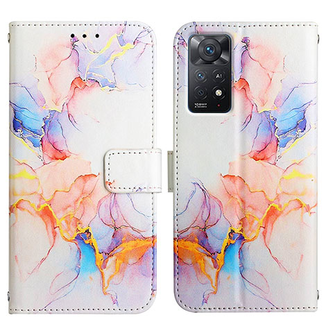 Custodia Portafoglio In Pelle Fantasia Modello Cover con Supporto Y04B per Xiaomi Redmi Note 11 Pro 4G Blu