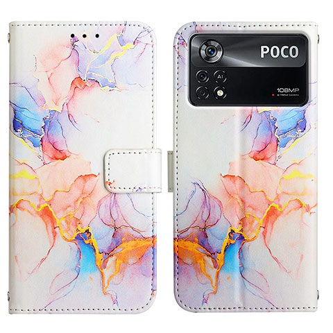 Custodia Portafoglio In Pelle Fantasia Modello Cover con Supporto Y04B per Xiaomi Redmi Note 11E Pro 5G Blu