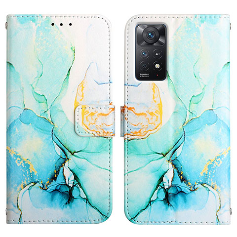 Custodia Portafoglio In Pelle Fantasia Modello Cover con Supporto Y04B per Xiaomi Redmi Note 12 Pro 4G Verde