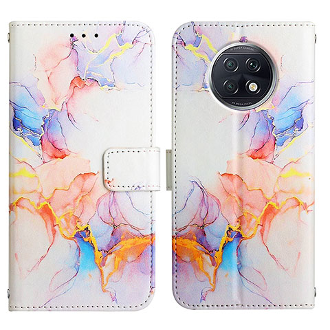 Custodia Portafoglio In Pelle Fantasia Modello Cover con Supporto Y04B per Xiaomi Redmi Note 9T 5G Blu