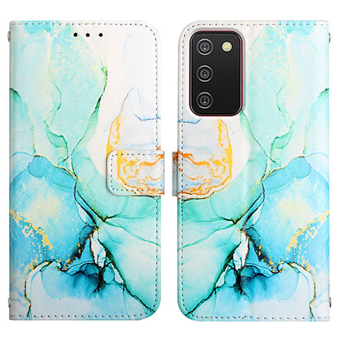 Custodia Portafoglio In Pelle Fantasia Modello Cover con Supporto Y05B per Samsung Galaxy M02s Verde