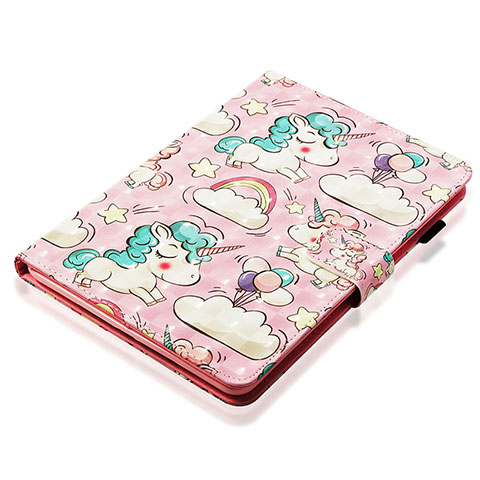 Custodia Portafoglio In Pelle Fantasia Modello Cover con Supporto Y06B per Apple iPad Mini 5 (2019) Rosa