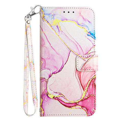 Custodia Portafoglio In Pelle Fantasia Modello Cover con Supporto YB1 per Motorola Moto G Play Gen 2 Rosa