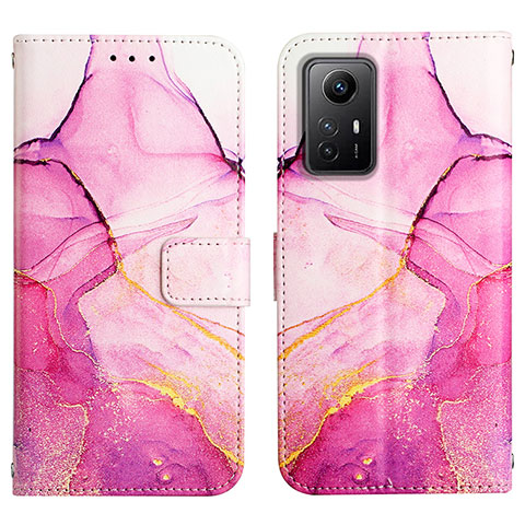 Custodia Portafoglio In Pelle Fantasia Modello Cover con Supporto YB1 per Xiaomi Redmi Note 12S Rosa Caldo