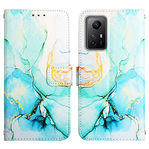 Custodia Portafoglio In Pelle Fantasia Modello Cover con Supporto YB1 per Xiaomi Redmi Note 12S Verde